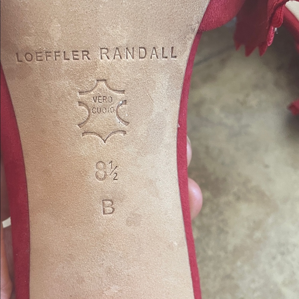 Loeffler Randall Red Ruffle Slide Sandals - Picture 9 of 10